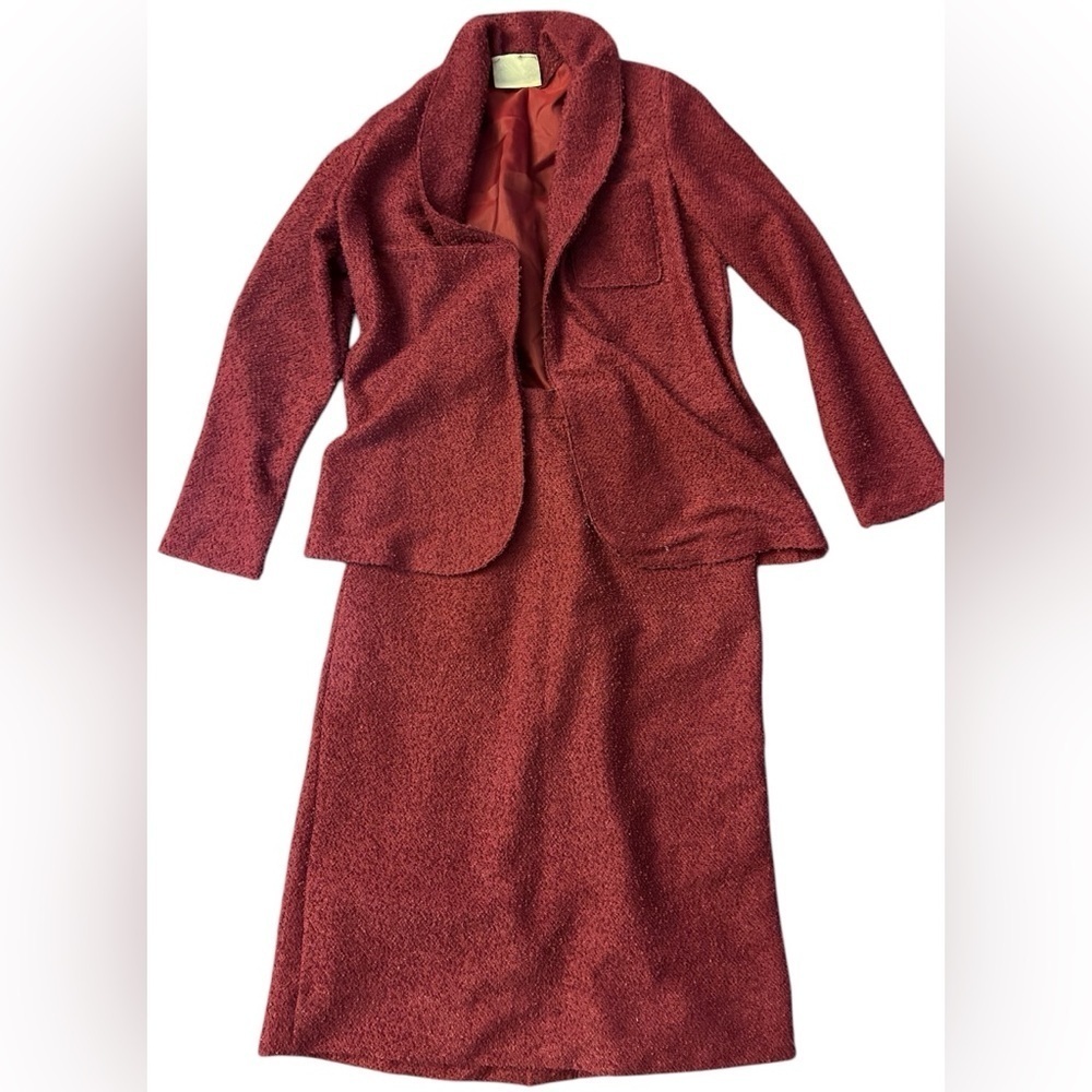 Vintage Sears skirt suit burgundy beautiful 2 piece